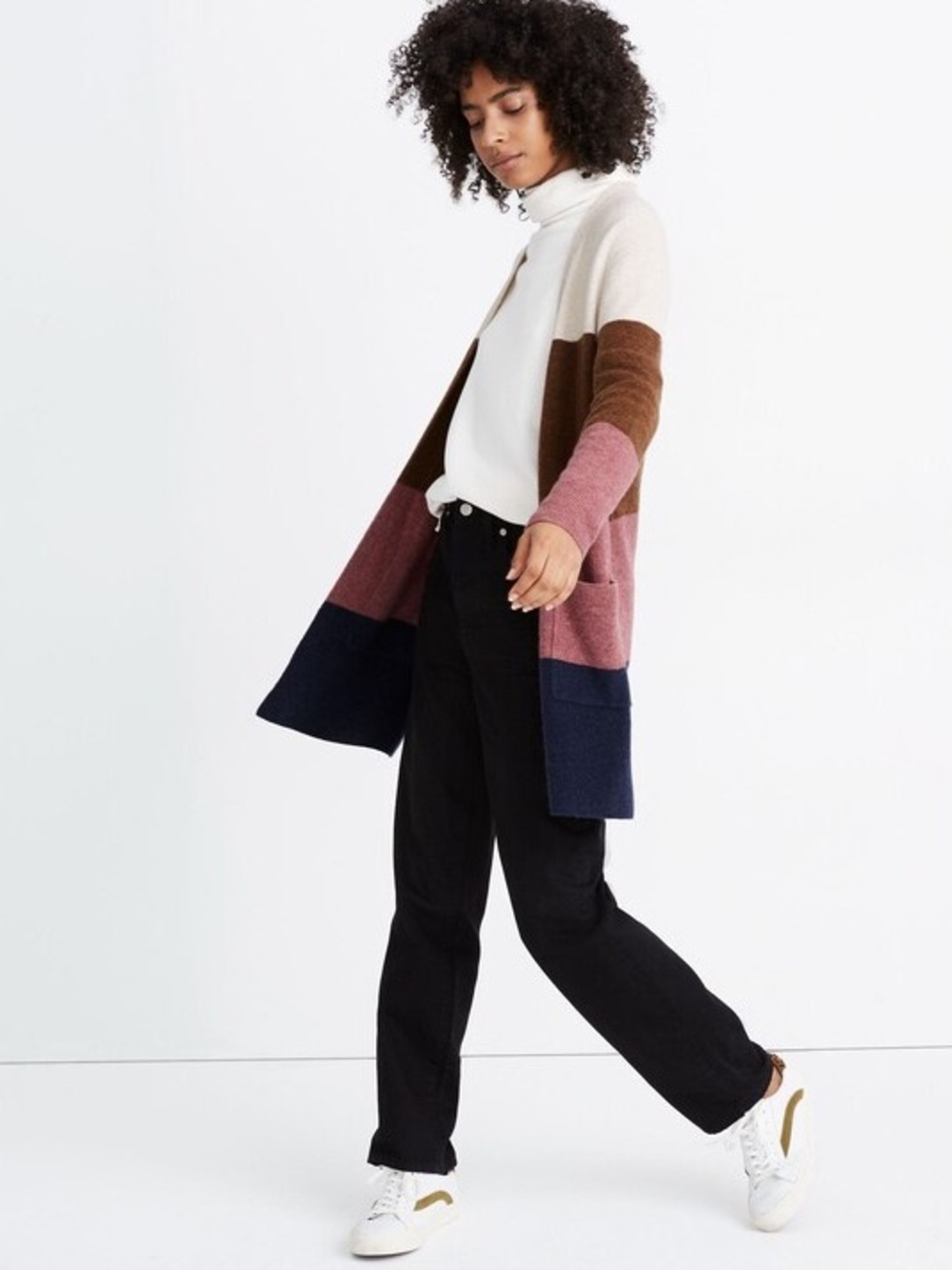 Madewell Kent Striped Colorblock Cardigan Sweater in Coziest Yarn - Picture 2 of 11
